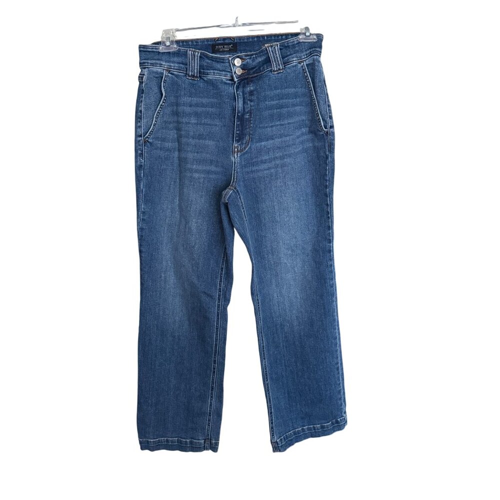 Judy Blue Womens Wide Leg Jeans 14W Blue Denim